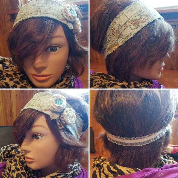 Women's Headband Map Gypsy Vintage Retro Original - Picture 5 of 5
